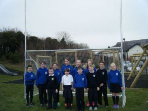 School Council take delivery of new goalposts 